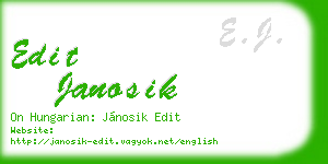 edit janosik business card